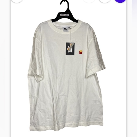 RARE McDonald’s x BTS collaboration white T-Shirt Unisex size L - Picture 1 of 4